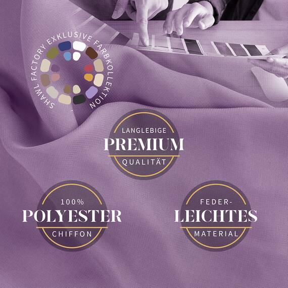 Chiffon Schal Damen Helles Lila - Seidenweich und Federleicht - Eleganter Halstuch Schal - Polyester Tuch Halstuch Damen Frühling Sommer - Pflegeleichtes Schaltuch - Damenschal Leicht (Helles Lila)