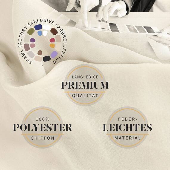 Chiffon Schal Damen Helles Beige - Seidenweich und Federleicht - Eleganter Halstuch Schal - Polyester Tuch Halstuch Frühling Sommer - Pflegeleichtes Schaltuch - Damenschal Leicht (Helles Beige)
