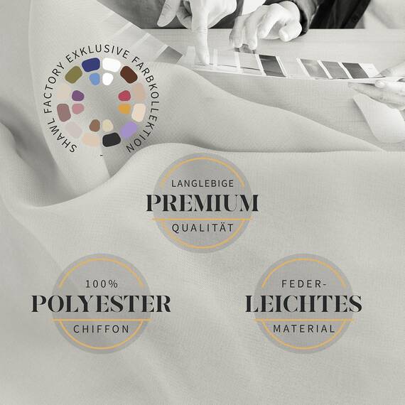 Shawl Factory Chiffon Schal Damen Creme - Seidenweich und Federleicht - Eleganter Halstuch Schal - Polyester Tuch Halstuch Damen Frühling Sommer - Pflegeleichtes Schaltuch - Damenschal Leicht (Creme)