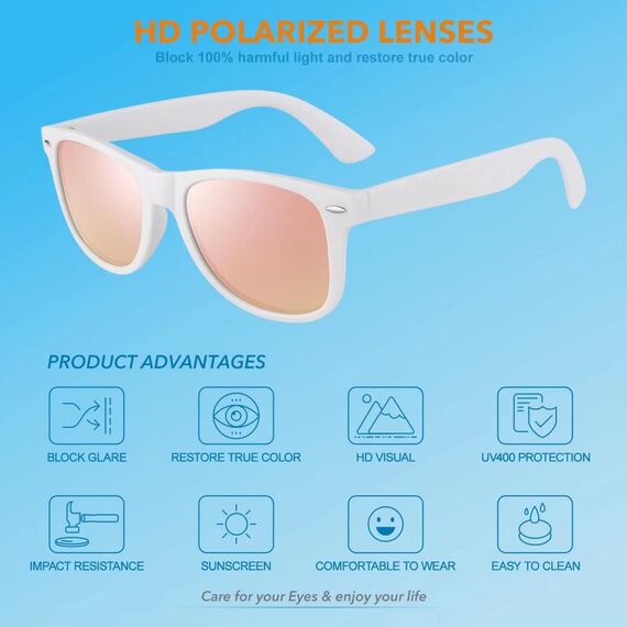 LINVO Sonnenbrille Damen Polarisiert Retro Stil Rechteckig Vintage Klassisch Unisex UV400 Cat 3 CE