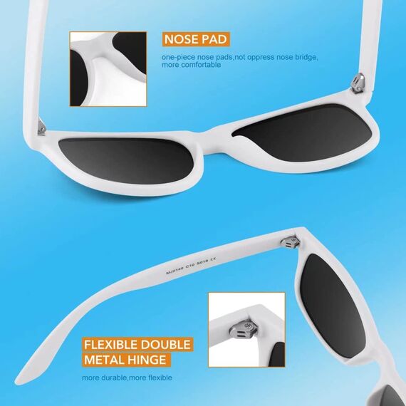 LINVO Sonnenbrille Herren Damen Polarisiert Retro Stil Rechteckig Vintage Klassisch Unisex UV400 Cat 3 CE