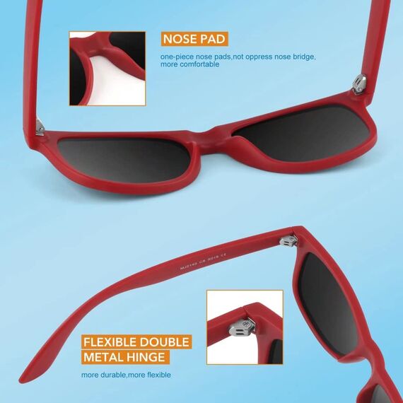 LINVO Sonnenbrille Herren Damen Polarisiert Retro Stil Rechteckig Vintage Klassisch Unisex UV400 Cat 3 CE