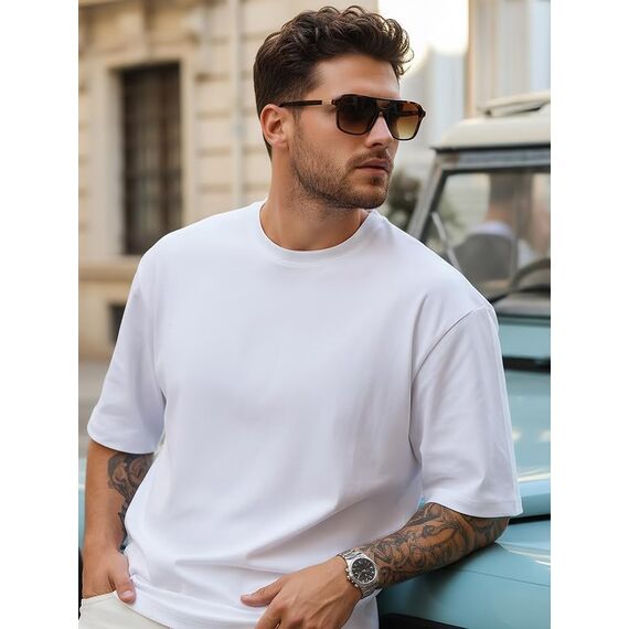 kimorn Retro Sonnenbrille für Damen Herren Trendy Retro Sonnenbrille Rechteck Rahmen Schatten K1649 (Schildkröte/Braun)