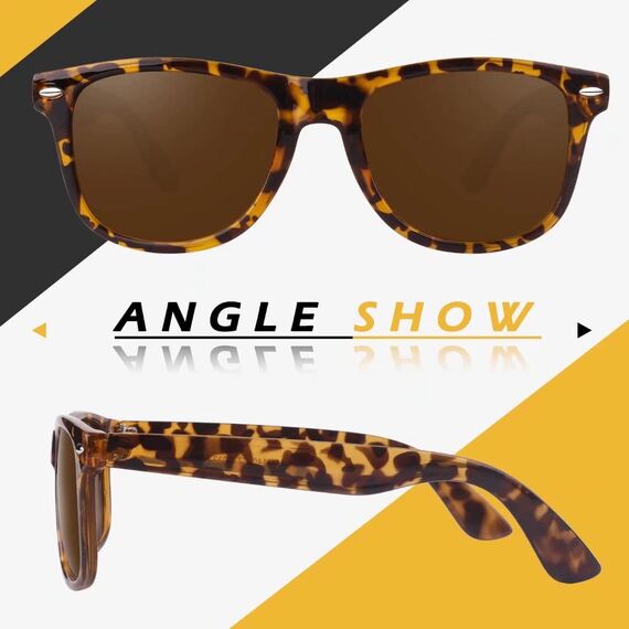 LINVO Sonnenbrille Herren Damen Polarisiert Retro Stil Rechteckig Vintage Klassisch Unisex UV400 Cat 3 CE
