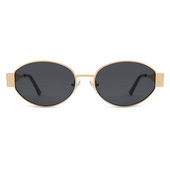 SOJOS Retro Sonnenbrille Damen Herren Oval Metal Groß Trendy Classic UV400 Schutz Sonnenbrillen SJ1217