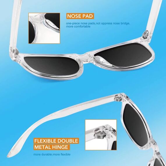LINVO Sonnenbrille Herren Damen Polarisiert Retro Stil Rechteckig Vintage Klassisch Unisex UV400 Cat 3 CE