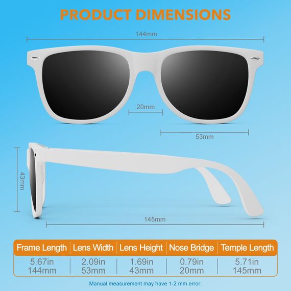 LINVO Sonnenbrille Herren Damen Polarisiert Retro Stil Rechteckig Vintage Klassisch Unisex UV400 Cat 3 CE