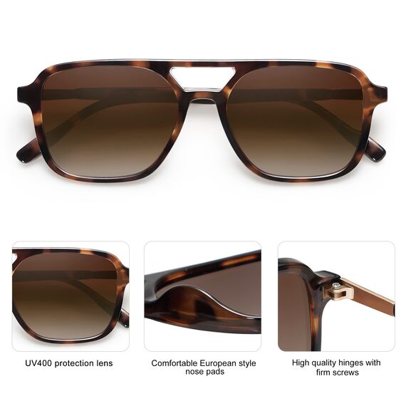 SOJOS Sonnenbrille Damen Herren Retro, Vintage Rechteckig Trendy Damen Herren Sonnenbrillen SJ2202