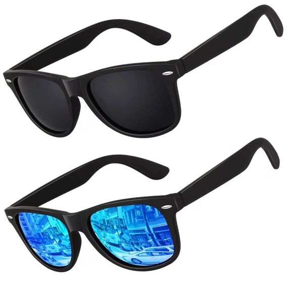 LINVO Sonnenbrille Herren Damen Polarisiert Retro Stil Rechteckig Vintage Klassisch Unisex UV400 Cat 3 CE