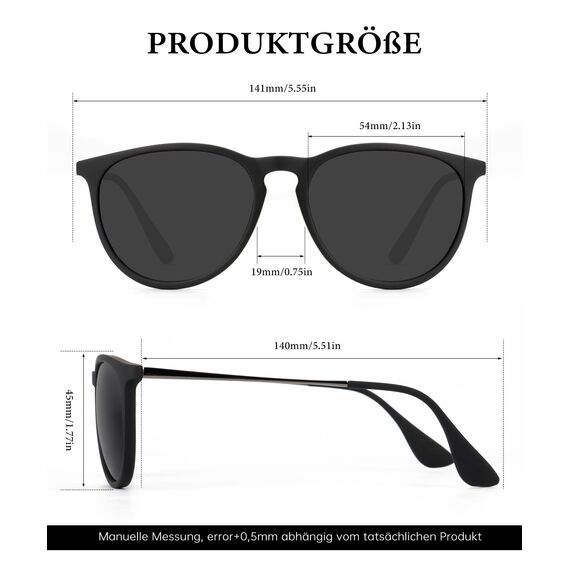HENGOSEN Sonnenbrille Damen Polarisiert Sunglasses-Woman: Polarisiert Sonnenbrille Damen Retro UV Schutz Vintage Sunglasses