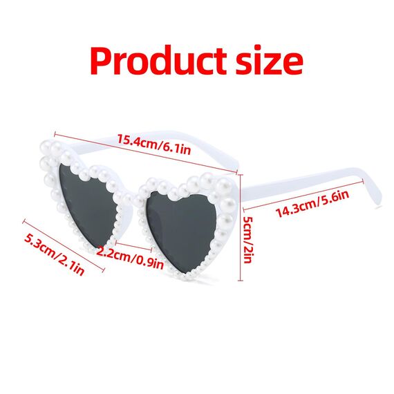 Herz Sonnenbrille Herzbrille Herzform Herzbrillen Brille Heart Glasses Herzsonnenbrille weiß Hochzeit Shaped Sunglasses Bride Perle Vintage Damen Herzförmige Braut Party Sonnenbrillen Accessoires