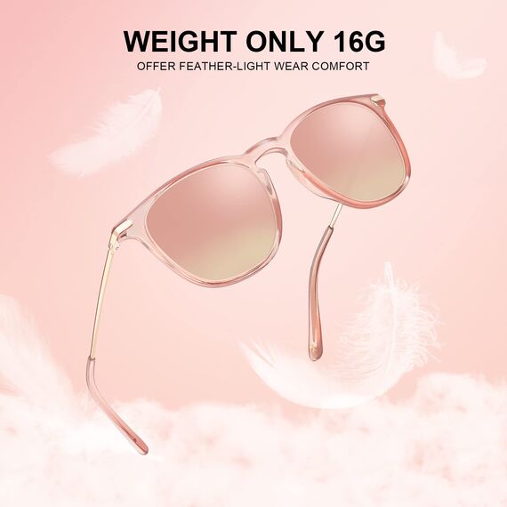 TSEBAN Vintage Polarisierte Damen Sonnenbrille Frauen Blaulichtfilter Brille, Acetat-Rahmen & UV 400 Schutz