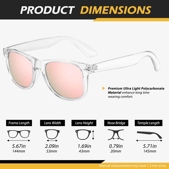LINVO Sonnenbrille Herren Damen Polarisiert Retro Stil Rechteckig Vintage Klassisch Unisex UV400 Cat 3 CE