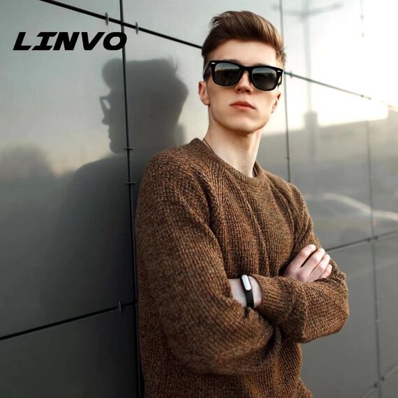 LINVO Sonnenbrille Herren Damen Polarisiert Retro Stil Rechteckig Vintage Klassisch Unisex UV400 Cat 3 CE