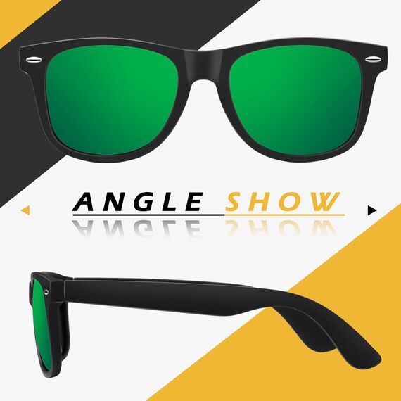 LINVO Sonnenbrille Herren Damen Polarisiert Retro Stil Rechteckig Vintage Klassisch Unisex UV400 Cat 3 CE