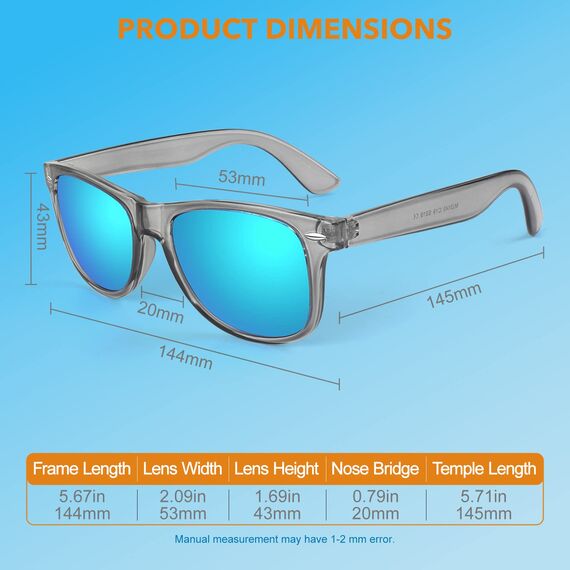 LINVO Sonnenbrille Herren Damen Polarisiert Retro Stil Rechteckig Vintage Klassisch Unisex UV400 Cat 3 CE