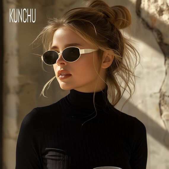 kunchu Sonnenbrille-Damen-Polarisiert-Unisex-Herren-Gold-Metal-Retro-Oval-Trendy-Sonnenbrillen-Vintage-Uv400-Classic-Ultraleicht-Schutz，Geeignet FüR Camping-fotografie-Outdoor-Geschenke für frauen-1