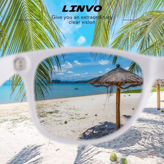 LINVO Sonnenbrille Herren Damen Polarisiert Retro Stil Rechteckig Vintage Klassisch Unisex UV400 Cat 3 CE