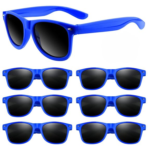 ASTARON Retro Vintage Sonnenbrillen Bulk, 6 Pack polarisiert Günstige Neon Sonnenbrillen Bulk für Frauen und Männer(Blau)