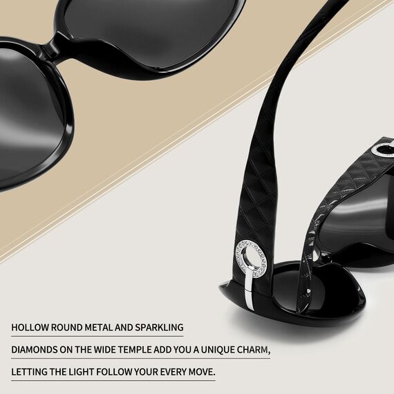 Joopin Elegante Große Sonnenbrille Damen Polarisiert und Klassische Schwarze Damen Sonnenbrille Übergroß Retro 2026 UV400 mit XL Rahmen (Voll Schwarz)