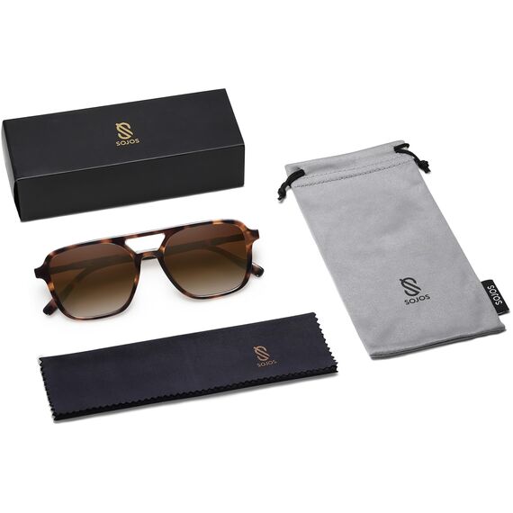 SOJOS Sonnenbrille Damen Herren Retro, Vintage Rechteckig Trendy Damen Herren Sonnenbrillen SJ2202