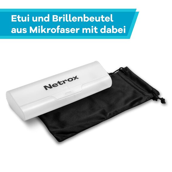 Netrox Runde Sonnenbrille im Retro-Stil mit Metallrahmen + Etui und Microfaserbeutel - UV400-Schutz - Vintage Unisex Herren und Damen - Sonnenbrillen, Gläser verspiegelt, Sunglasses, rund, braun