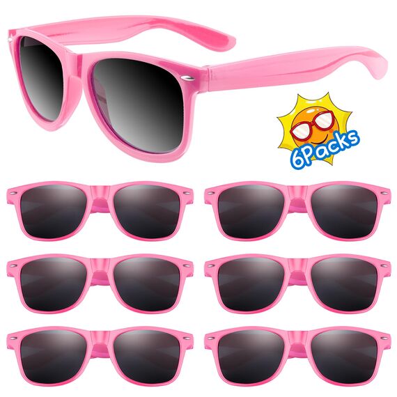 ASTARON Retro Vintage Sonnenbrillen Bulk, 6 Pack polarisiert Günstige Neon Sonnenbrillen Bulk für Frauen und Männer(Rose)