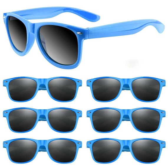 ASTARON Retro Vintage Sonnenbrillen Bulk, 6 Pack polarisiert Günstige Neon Sonnenbrillen Bulk für Frauen und Männer(Himmel Blau)