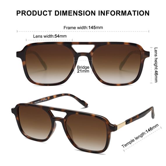 SOJOS Sonnenbrille Damen Herren Retro, Vintage Rechteckig Trendy Damen Herren Sonnenbrillen SJ2202