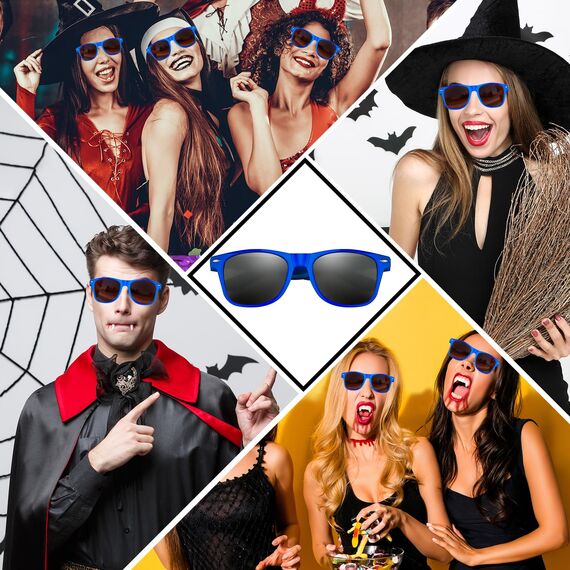 ASTARON Retro Vintage Sonnenbrillen Bulk, 12 Pack polarisiert Günstige Neon Sonnenbrillen Bulk für Frauen und Männer (Blau)