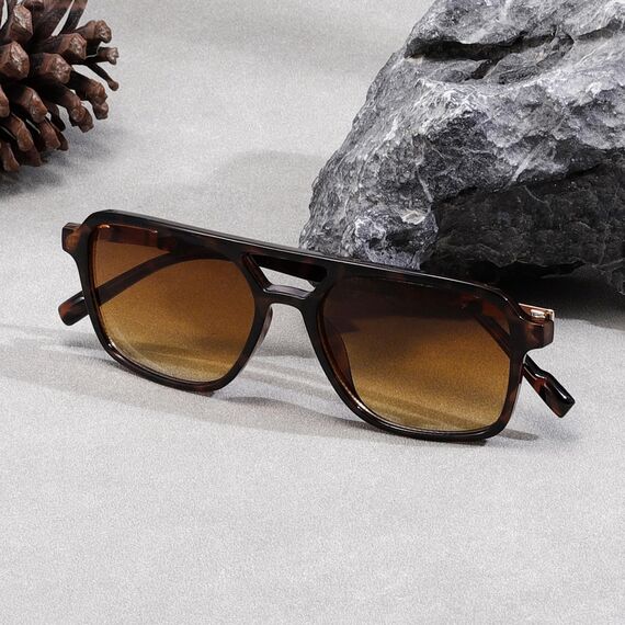 kimorn Retro Sonnenbrille für Damen Herren Trendy Retro Sonnenbrille Rechteck Rahmen Schatten K1649 (Schildkröte/Braun)