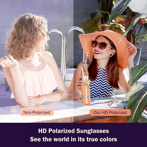 Ulknyss Sonnenbrille Damen Polarisiert Retro Runde Sonnenbrillen UV400 Schutz Vintage Sunglasses für Damen Fahren Reisen