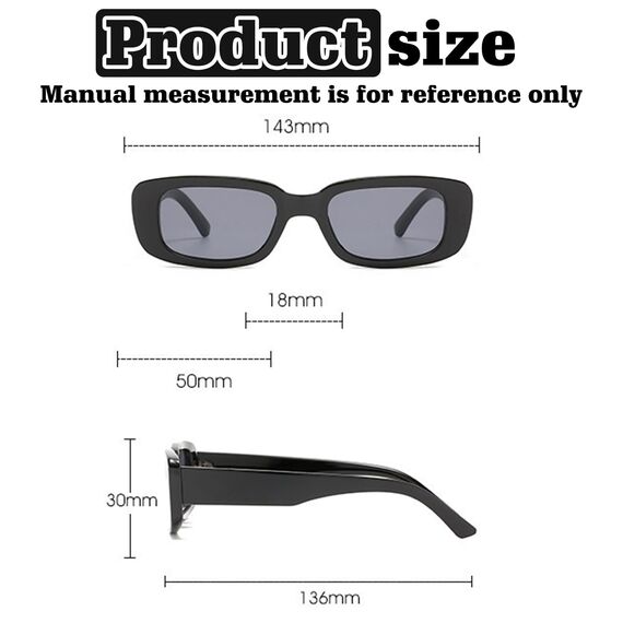 16 Stücke Vintage Rechteckige Sonnenbrille für Damen und Herren,Mode Sonnenbrille,Party Sonnenbrillen,Retro Brille mit UV Schutz Sunglasses, Brille Schwarz Sonnenbrillen für Outdoor Reise Fahren