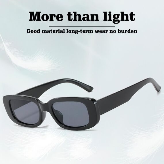 16 Stücke Vintage Rechteckige Sonnenbrille für Damen und Herren,Mode Sonnenbrille,Party Sonnenbrillen,Retro Brille mit UV Schutz Sunglasses, Brille Schwarz Sonnenbrillen für Outdoor Reise Fahren