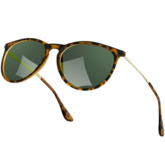 Ulknyss Sonnenbrille Damen Polarisiert Retro Runde Sonnenbrillen UV400 Schutz Vintage Sunglasses für Damen Fahren Reisen