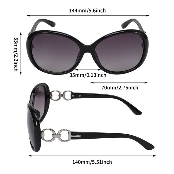 Firtink 3 Stücke Groß Frauen Sonnenbrillen, Damen Polarisiert Mode Groß Klassische Vintage UV400 Brille