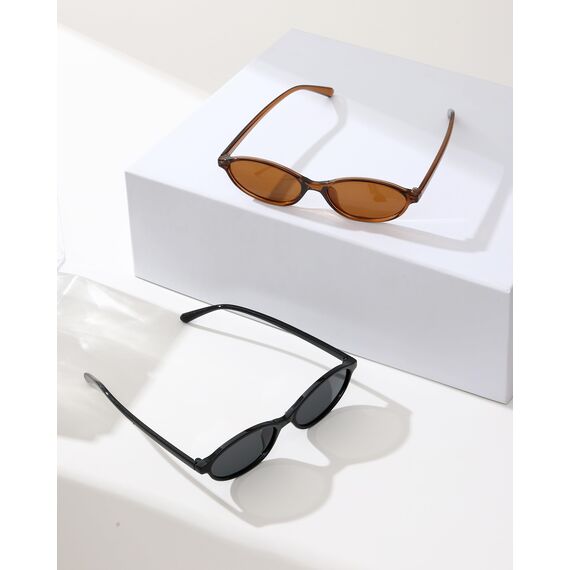 Unning 4 Stück Oval Sonnenbrille Damen Vintage Retro Cateye Sonnenbrillen Set Schmal Lustig Brille