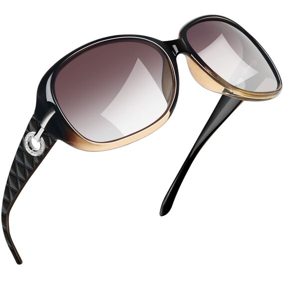 Joopin Elegante Große Sonnenbrille Damen Braun Trendy Oversized Sonnenbrille Polarisiert Übergroß Klassische Brille UV400 2026 (Hellbraun)