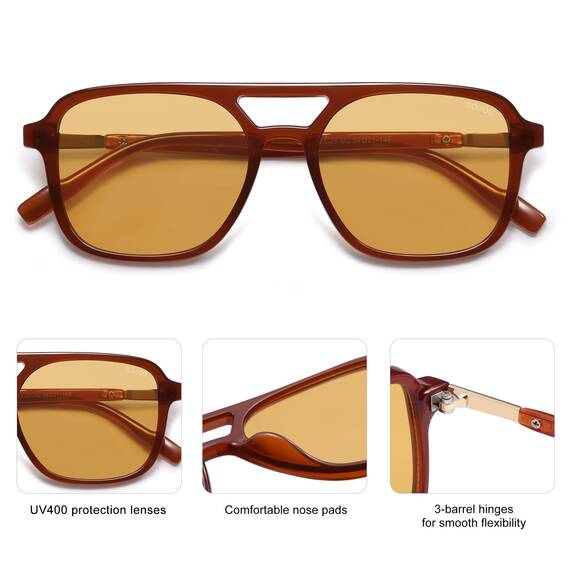 SOJOS Sonnenbrille Damen Herren Retro, Vintage Eckig Kunststoff Trendy Damen Herren Sonnenbrillen SJ2202