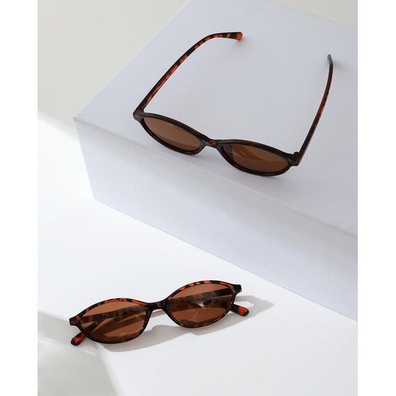 Unning 4 Stück Oval Sonnenbrille Damen Retro Ovale Sonnenbrillen Schmal Vintage Klein Brillen Set