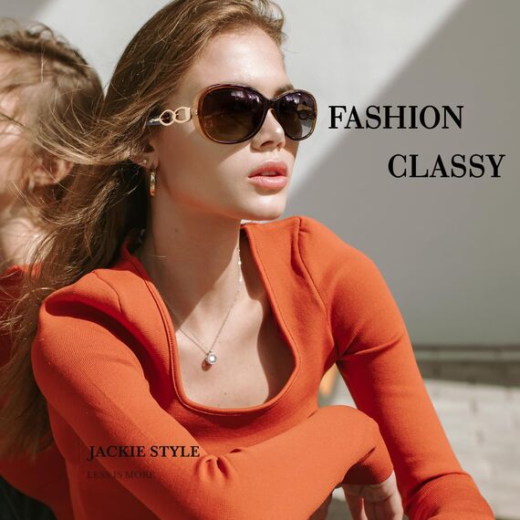 Sunier Sonnenbrille Damen Polarisiert Groß Übergroße Elegant Klassische Vintage Oversize Sonnenbrille Frauen mit 100% UV400 Schutz
