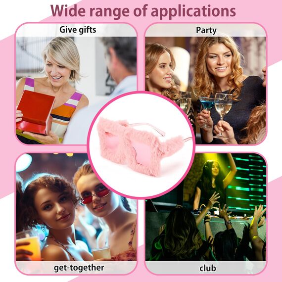 arrderly 1 Piece Oversized Plüsch-Sonnenbrille,Modische Personalisierte Sonnenbrille, Plüschrand Katzenauge Sonnenbrille,Partybrillen für Fasching Foto Requisiten Geburtstagsfeier