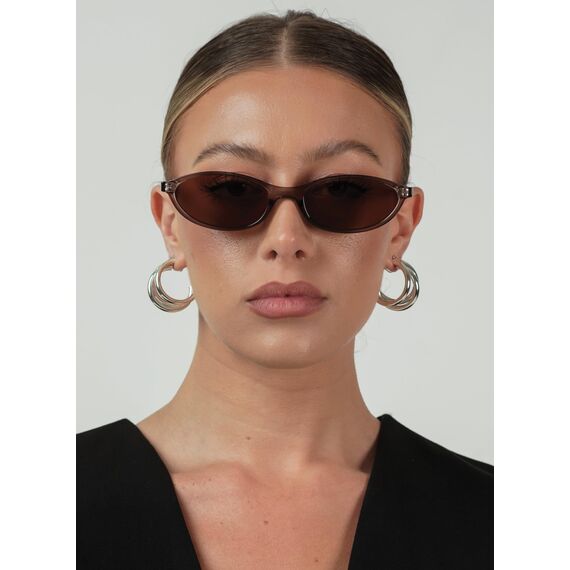 CHAOSELF Retro Ovale Sonnenbrille für Damen Trendige Leichte Schmale Schicke Cat-Eye 90er Kleine Vintage Brille UV400 Schutz