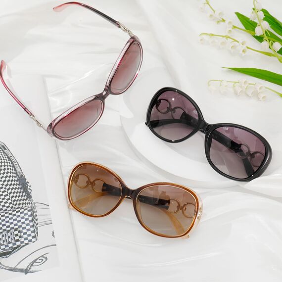 Firtink 3 Stücke Groß Frauen Sonnenbrillen, Damen Polarisiert Mode Groß Klassische Vintage UV400 Brille