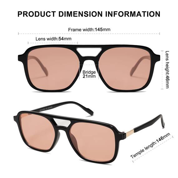 SOJOS Sonnenbrille Damen Herren Retro, Vintage Rechteckig Trendy Damen Herren Sonnenbrillen SJ2202