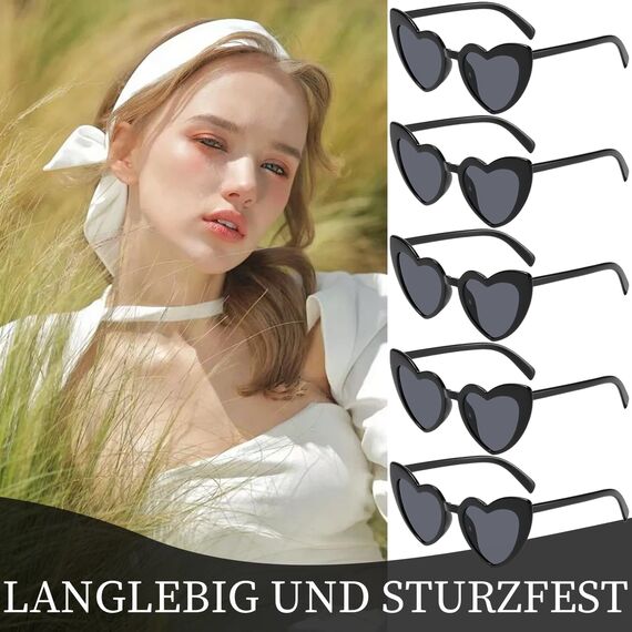 10 Stück Herz Sonnenbrille,Herz Brille Ist Praktisch Und Sonnenbrille Sehr Modisch,Herzchen Brille Für Jeden Geeignet,Herzbrillen Für Partys Hochzeiten Und Andere Einstellungen (Schwarz Und Weiß)