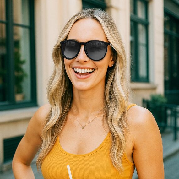 Ulknyss Sonnenbrille Damen Polarisiert Retro Runde Sonnenbrillen UV400 Schutz Vintage Sunglasses für Damen Fahren Reisen