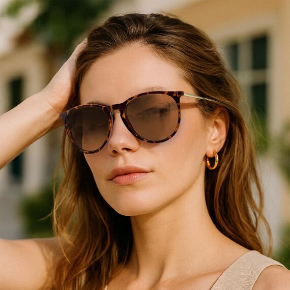 Ulknyss Sonnenbrille Damen Polarisiert Retro Runde Sonnenbrillen UV400 Schutz Vintage Sunglasses für Damen Fahren Reisen