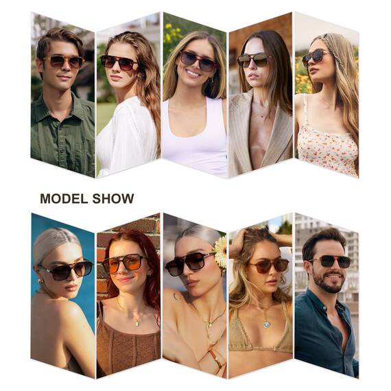 SOJOS Sonnenbrille Damen Herren Retro, Vintage Rechteckig Trendy Damen Herren Sonnenbrillen SJ2202