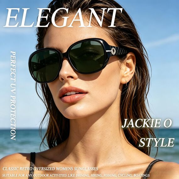Joopin Vintage Große Sonnenbrille Damen Polarisiert Grün Übergroße Sonnenbrille Elegant Klassische Brille Trendy UV400 (G15 Grün)